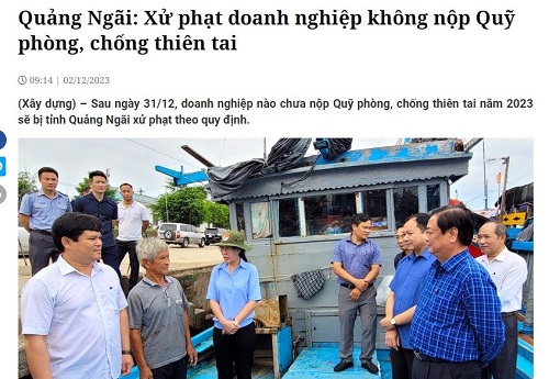 Xử phạt doanh nghiệp không nộp Quỹ phòng, chống thiên tai
