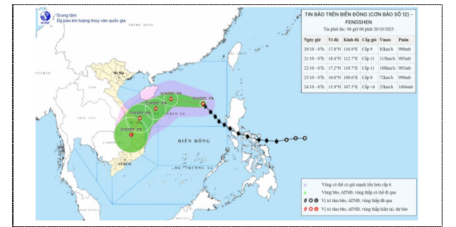 TIN BÃO TRÊN BIỂN ĐÔNG (Cơn bão số 12)