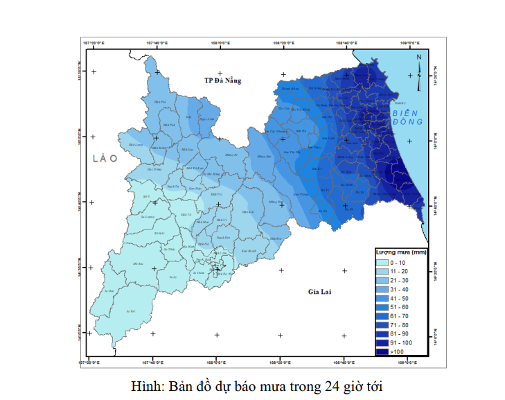 Tin dự báo mưa lớn khu vực phía đông trường sơn của tỉnh Quảng Ngãi (15h30 ngày 20.11.2025)